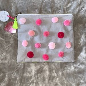 Adorable Little Bag. Pink, Green and Gray with Soft, Fuzzy Dots.